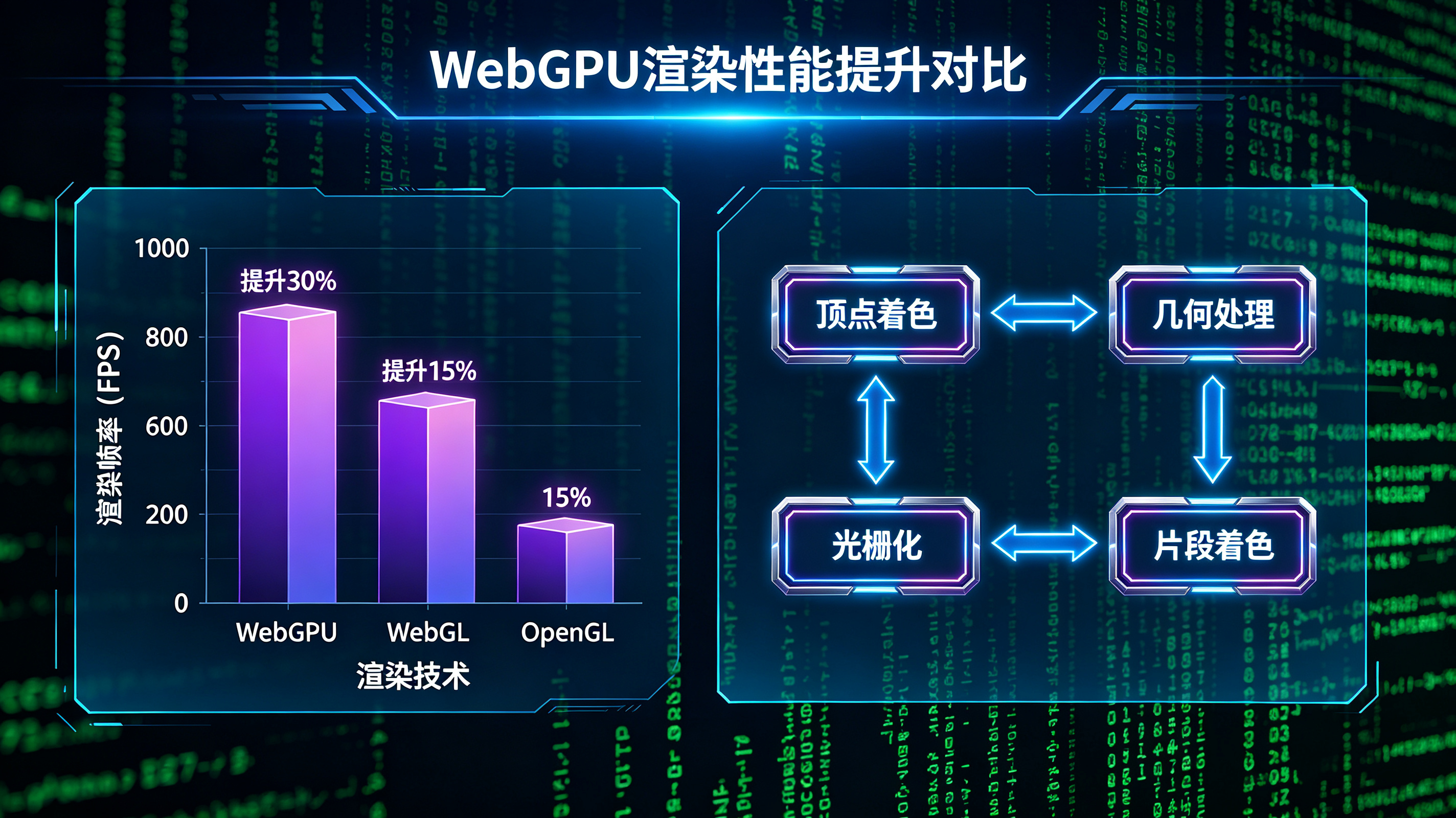 WebGPU 性能对比与渲染管线概念图